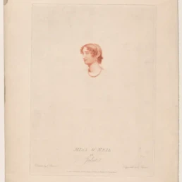 Miss O'Neil in Juliet Drawn, engraved and published by Charles Turner