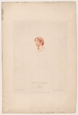 Miss O'Neil in Juliet Drawn, engraved and published by Charles Turner